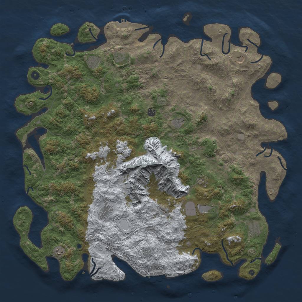 Rust Map: Procedural Map, Size: 5500, Seed: 307447526, 20 Monuments
