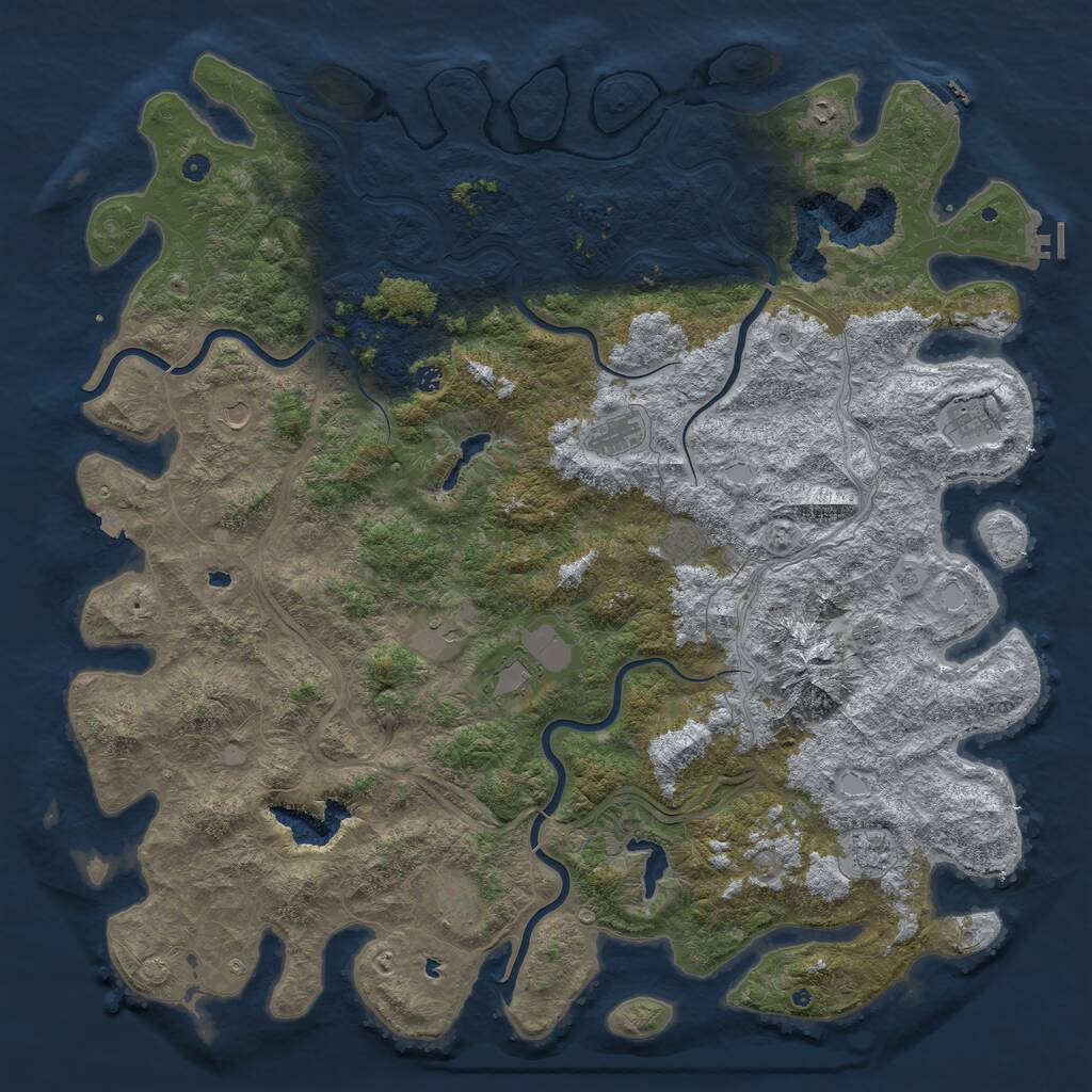 Rust Map: Procedural Map, Size: 6000, Seed: 89968789, 17 Monuments
