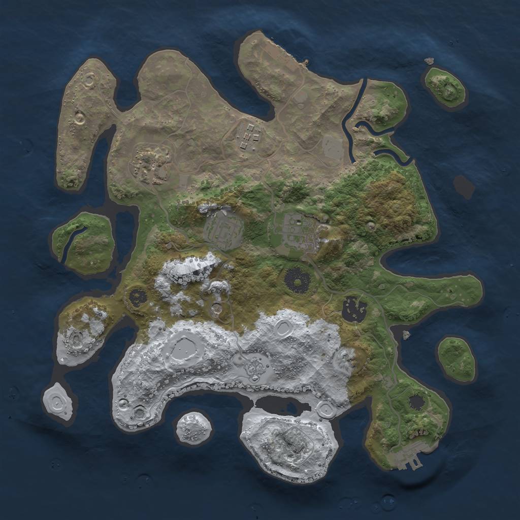 Rust Map: Procedural Map, Size: 3000, Seed: 42581556, 14 Monuments