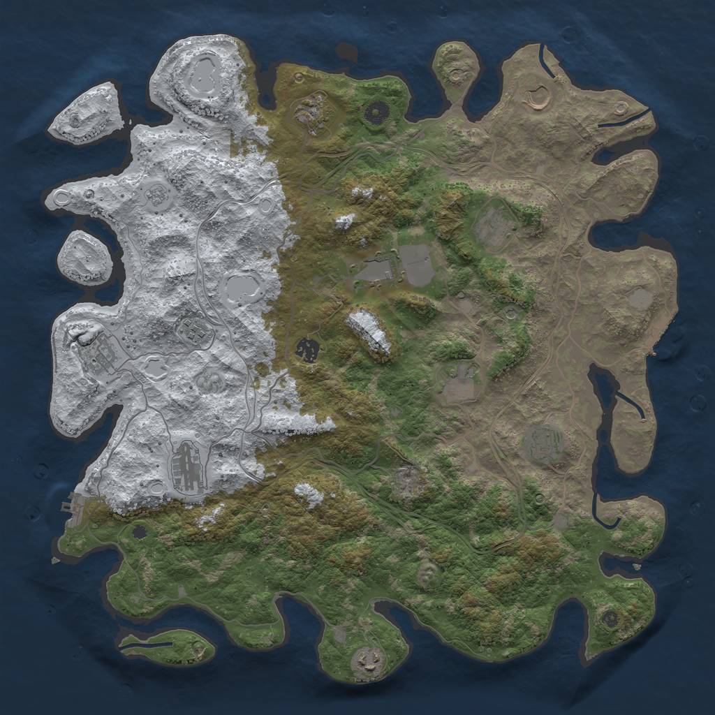 Rust Map: Procedural Map, Size: 4500, Seed: 1815195387, 20 Monuments