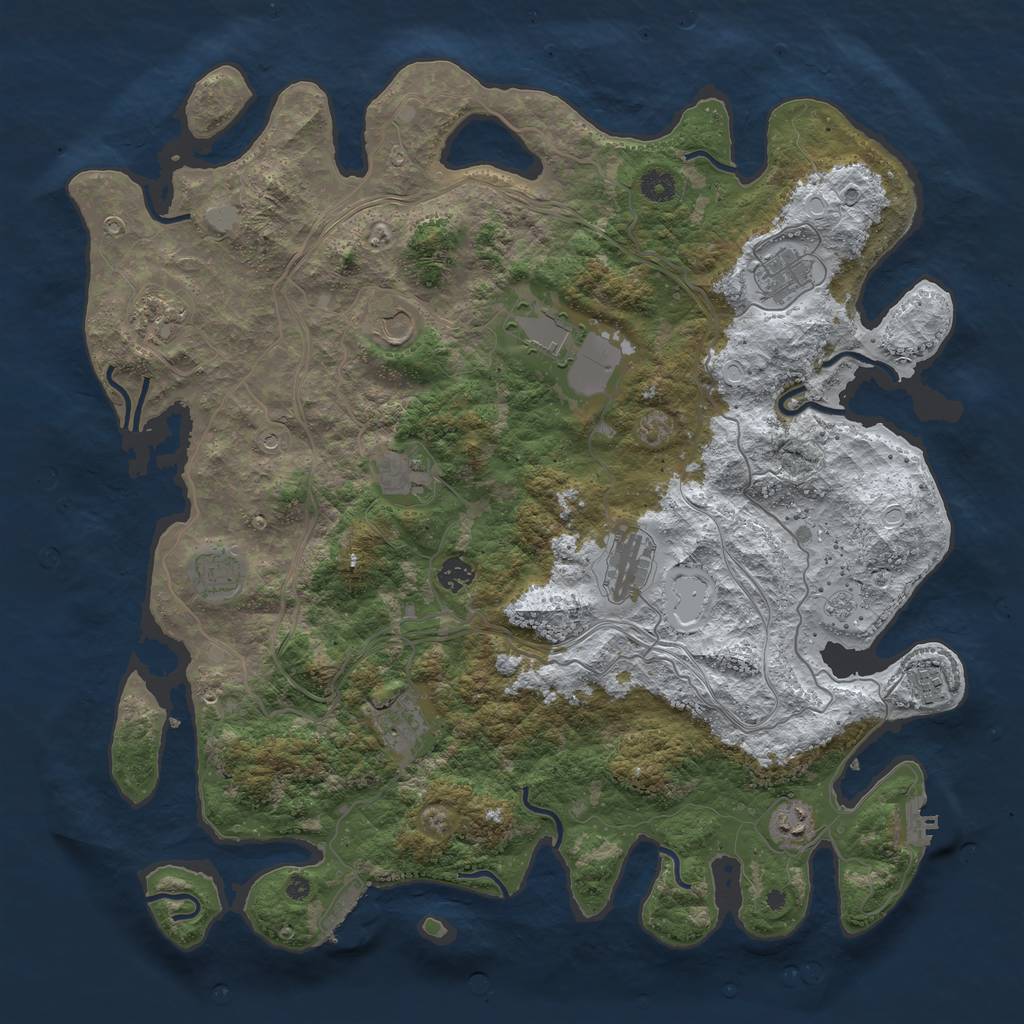 Rust Map: Procedural Map, Size: 4500, Seed: 14785484, 20 Monuments