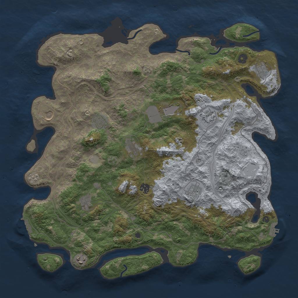 Rust Map: Procedural Map, Size: 4500, Seed: 958600506, 20 Monuments