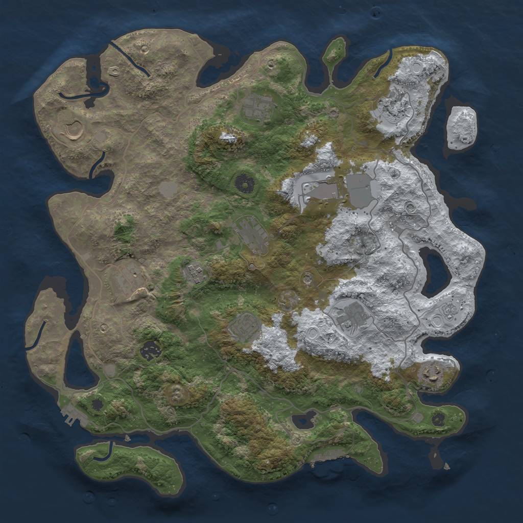 Rust Map: Procedural Map, Size: 4000, Seed: 1543252217, 20 Monuments