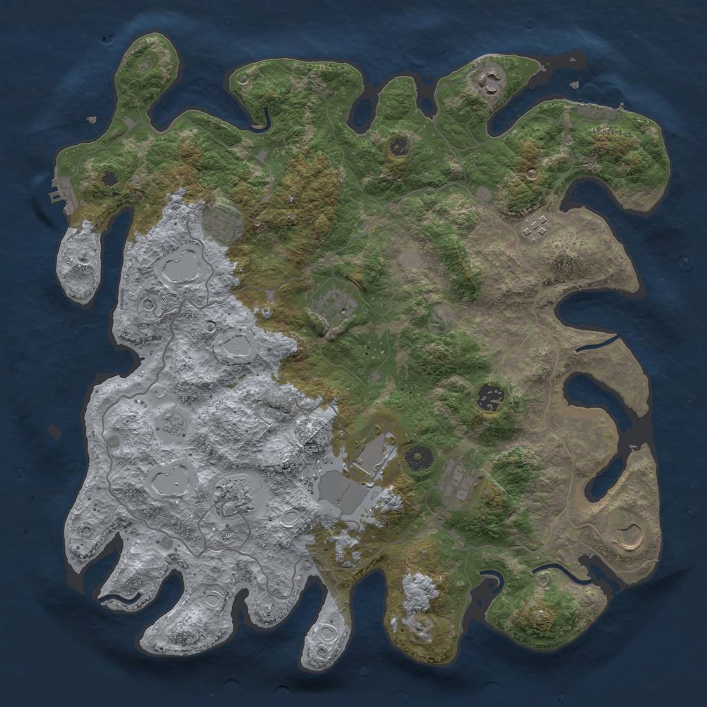 Rust Map: Procedural Map, Size: 4000, Seed: 1552732599, 16 Monuments