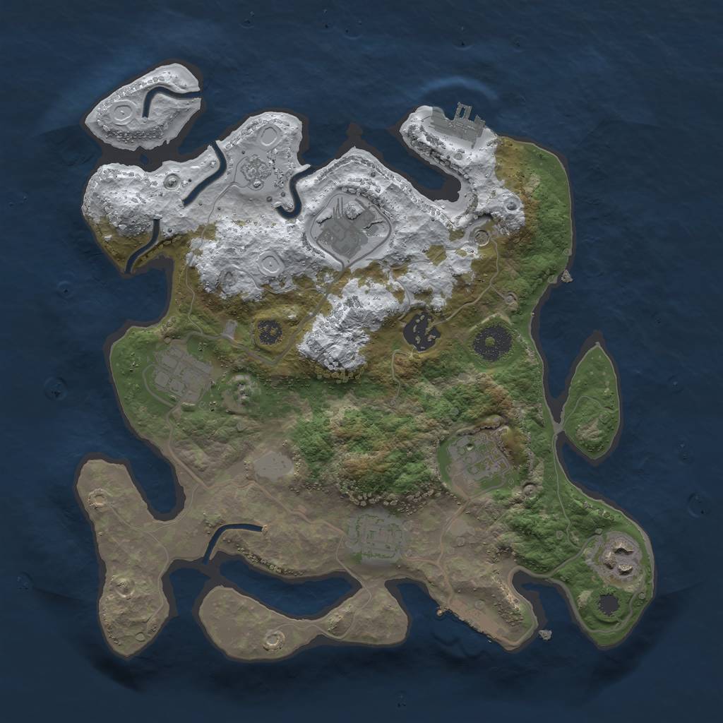 Rust Map: Procedural Map, Size: 3000, Seed: 12641, 15 Monuments