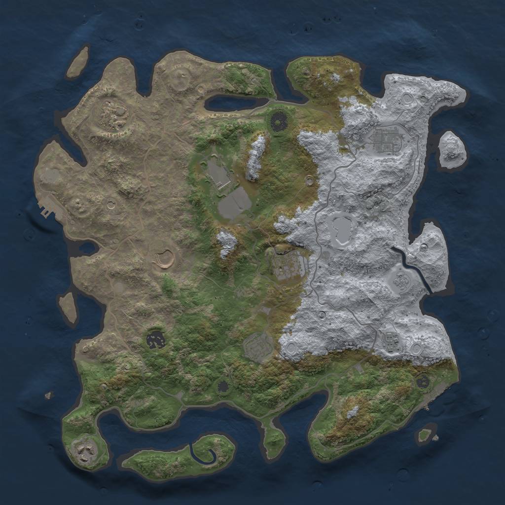 Rust Map: Procedural Map, Size: 4000, Seed: 686800, 18 Monuments