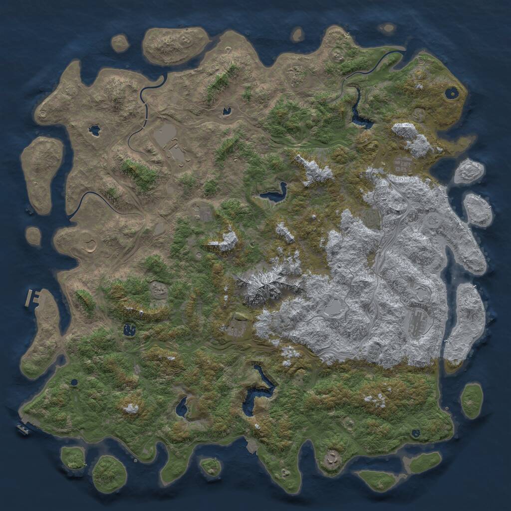Rust Map: Procedural Map, Size: 6000, Seed: 89946570, 17 Monuments