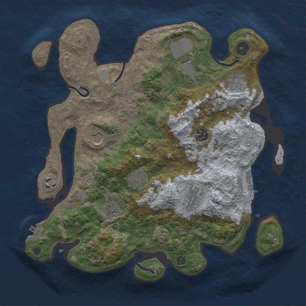 Rust Map: Procedural Map, Size: 3500, Seed: 199098, 17 Monuments
