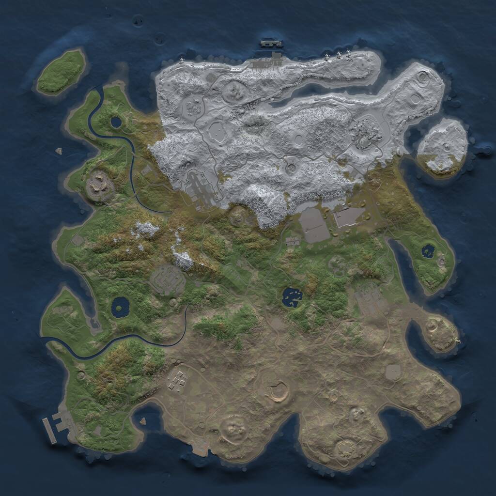 Rust Map: Procedural Map, Size: 3700, Seed: 1751591263, 15 Monuments