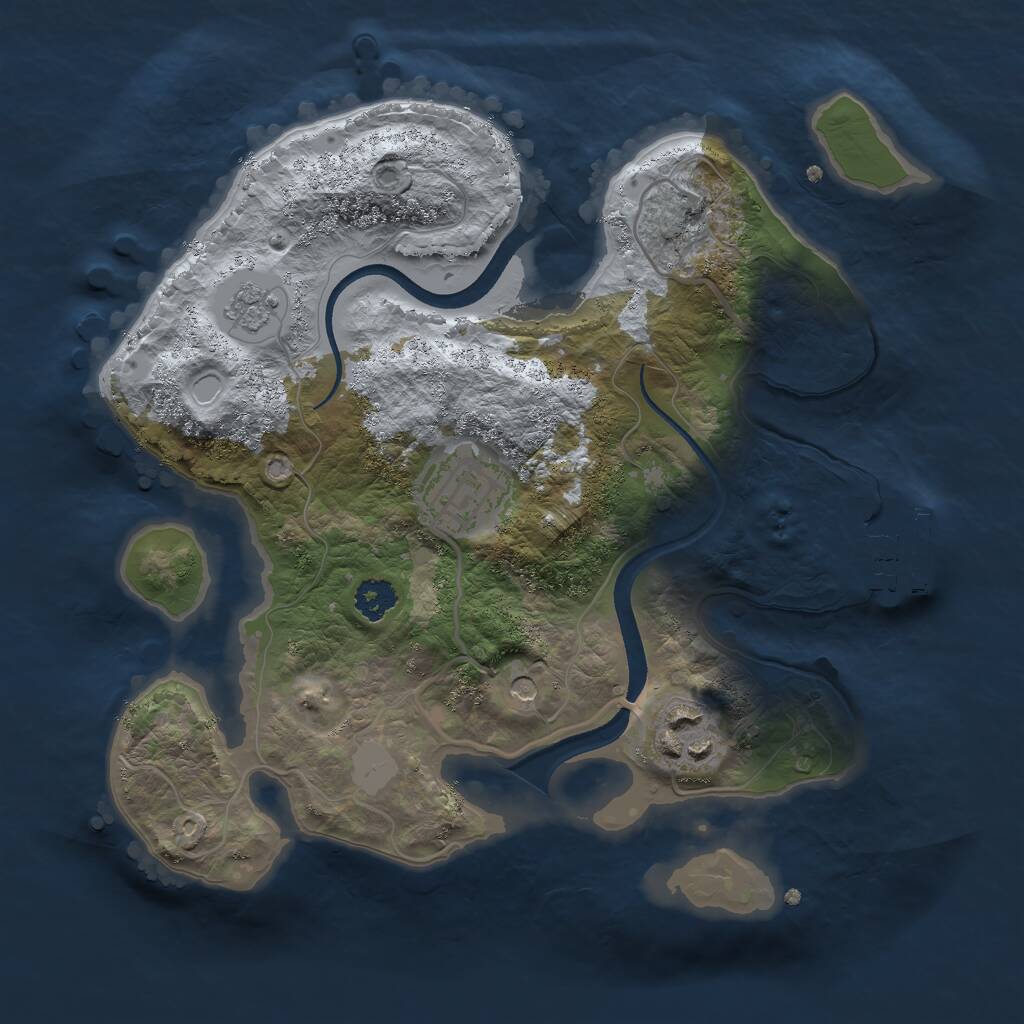Rust Map: Procedural Map, Size: 2500, Seed: 116983834, 6 Monuments