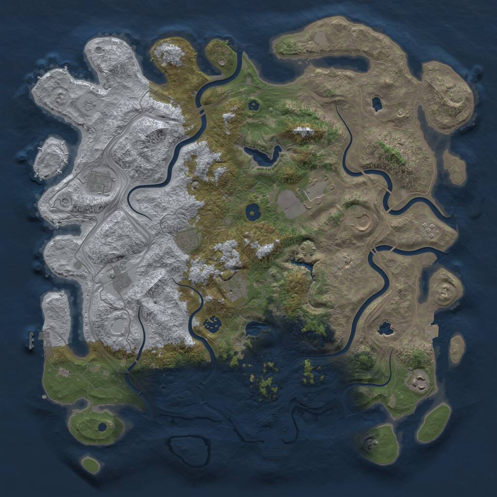 Rust Map: Procedural Map, Size: 4500, Seed: 45221347, 15 Monuments