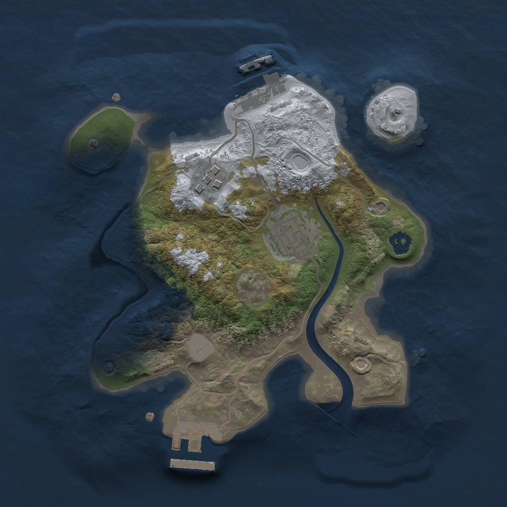 Rust Map: Procedural Map, Size: 2300, Seed: 54656656, 5 Monuments