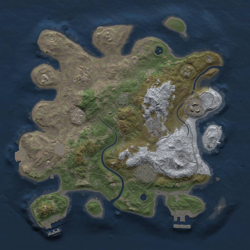 Rust Map: Procedural Map, Size: 3000, Seed: 1960904247, 10 Monuments