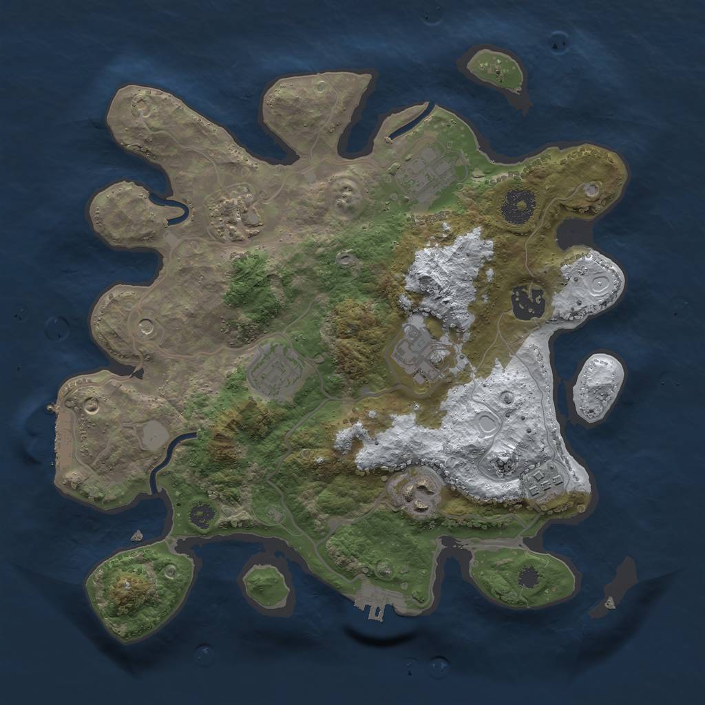 Rust Map: Procedural Map, Size: 3000, Seed: 1960904247, 15 Monuments