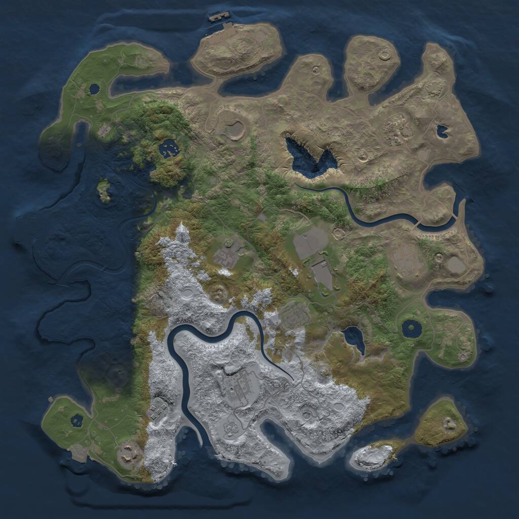 Rust Map: Procedural Map, Size: 4000, Seed: 1520086455, 16 Monuments