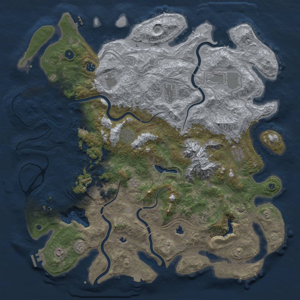 Rust Map: Procedural Map, Size: 5000, Seed: 26569, 16 Monuments