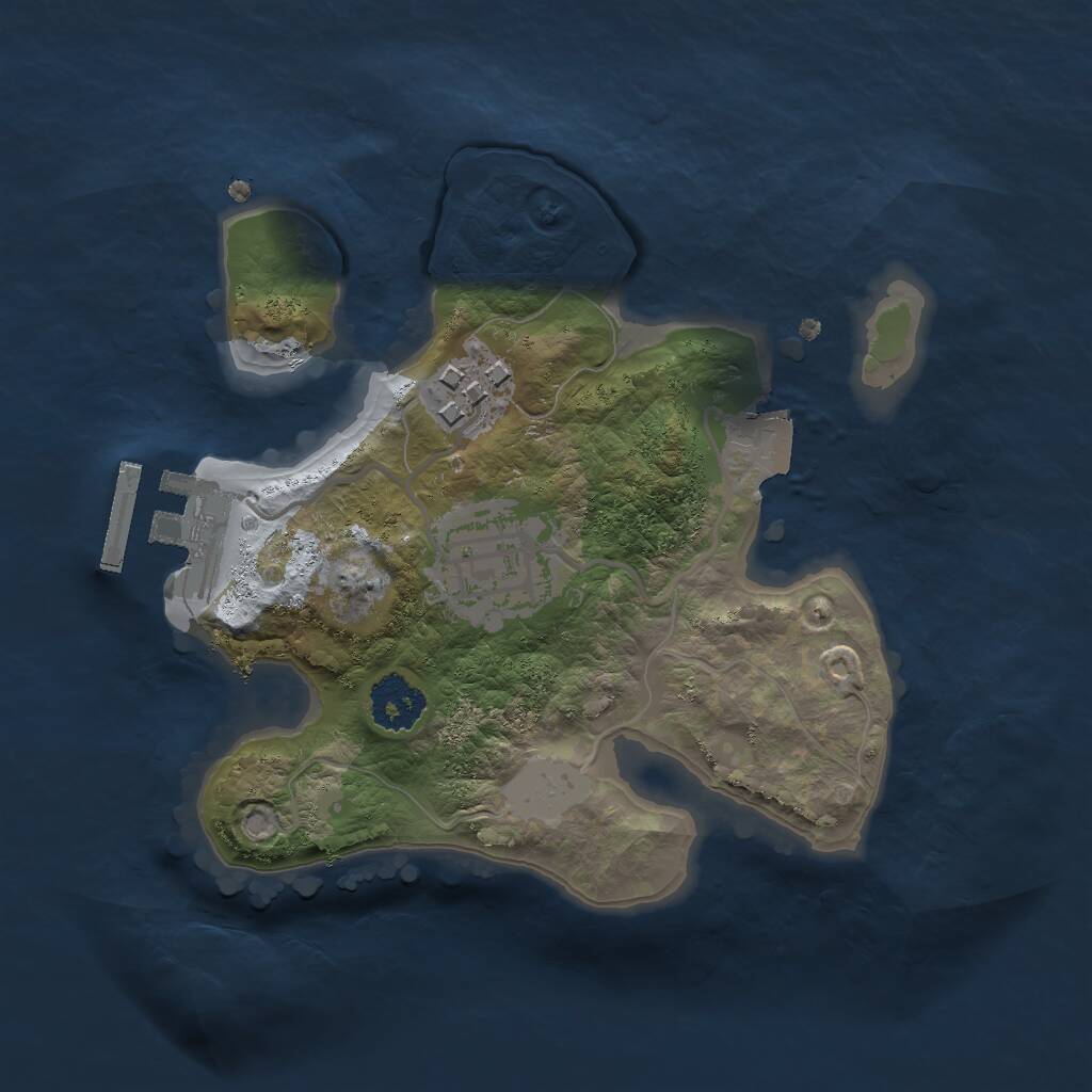 Rust Map: Procedural Map, Size: 2000, Seed: 951514192, 4 Monuments