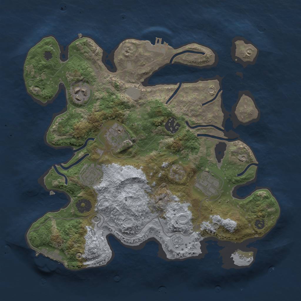 Rust Map: Procedural Map, Size: 3000, Seed: 12527, 14 Monuments