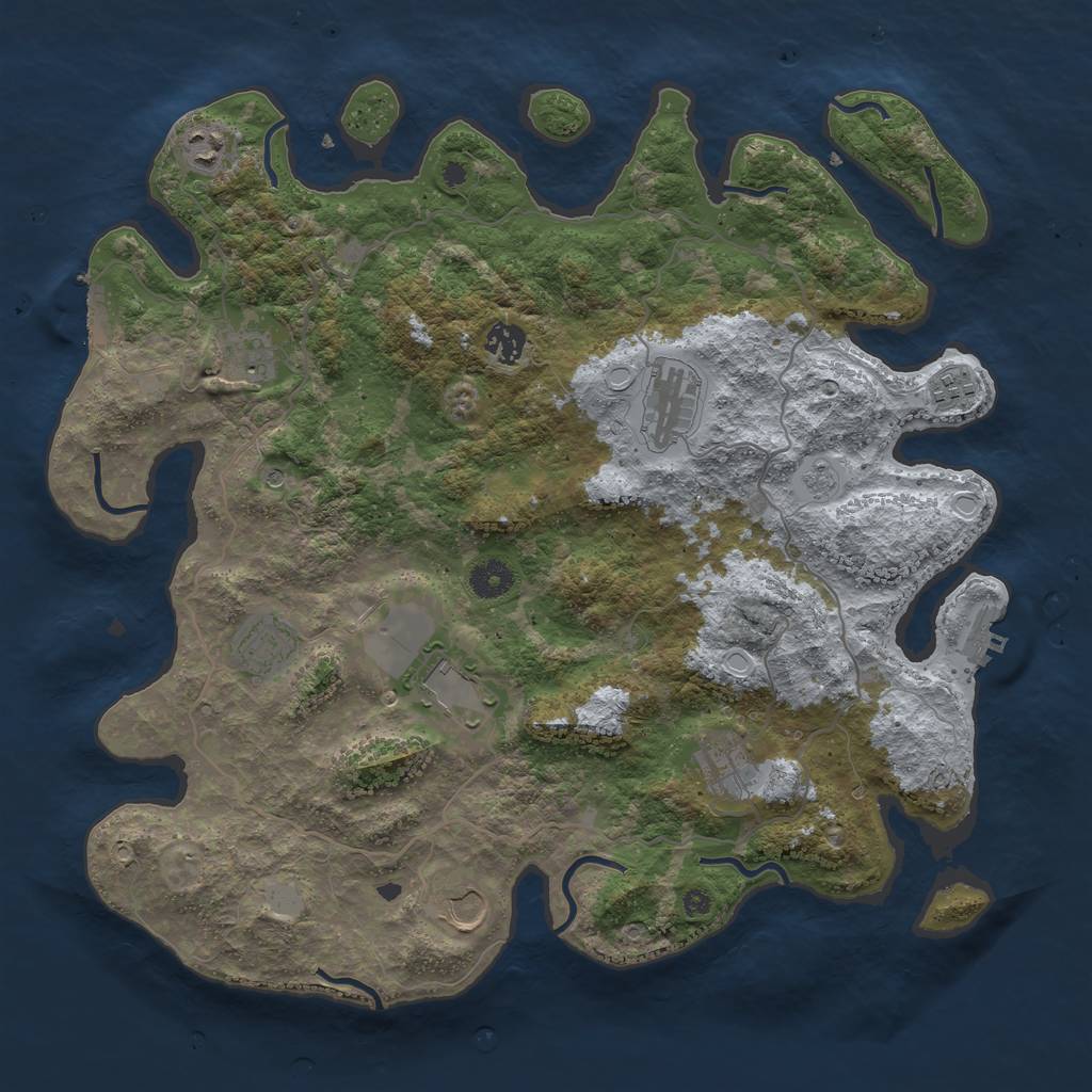 Rust Map: Procedural Map, Size: 4000, Seed: 13186, 18 Monuments