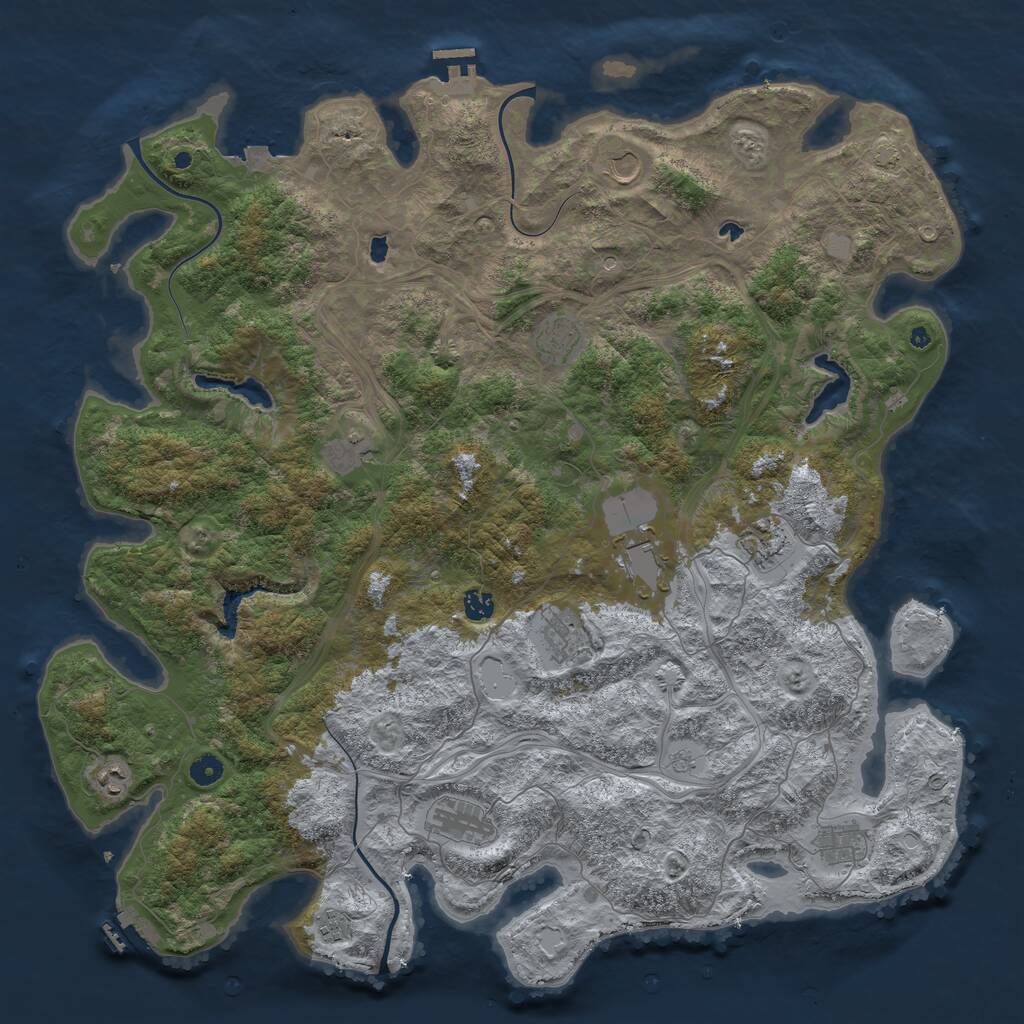 Rust Map: Procedural Map, Size: 4900, Seed: 337086077, 17 Monuments