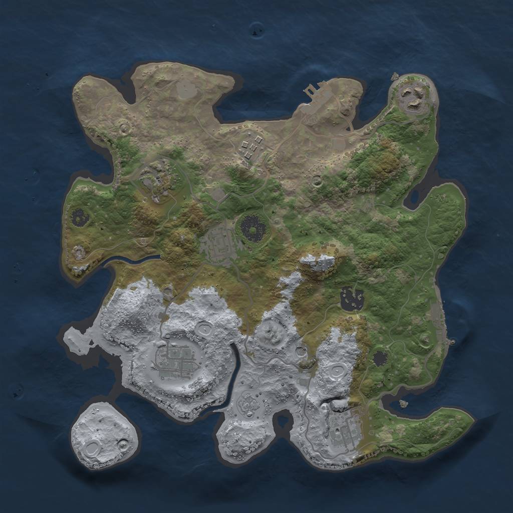 Rust Map: Procedural Map, Size: 3000, Seed: 26917, 14 Monuments