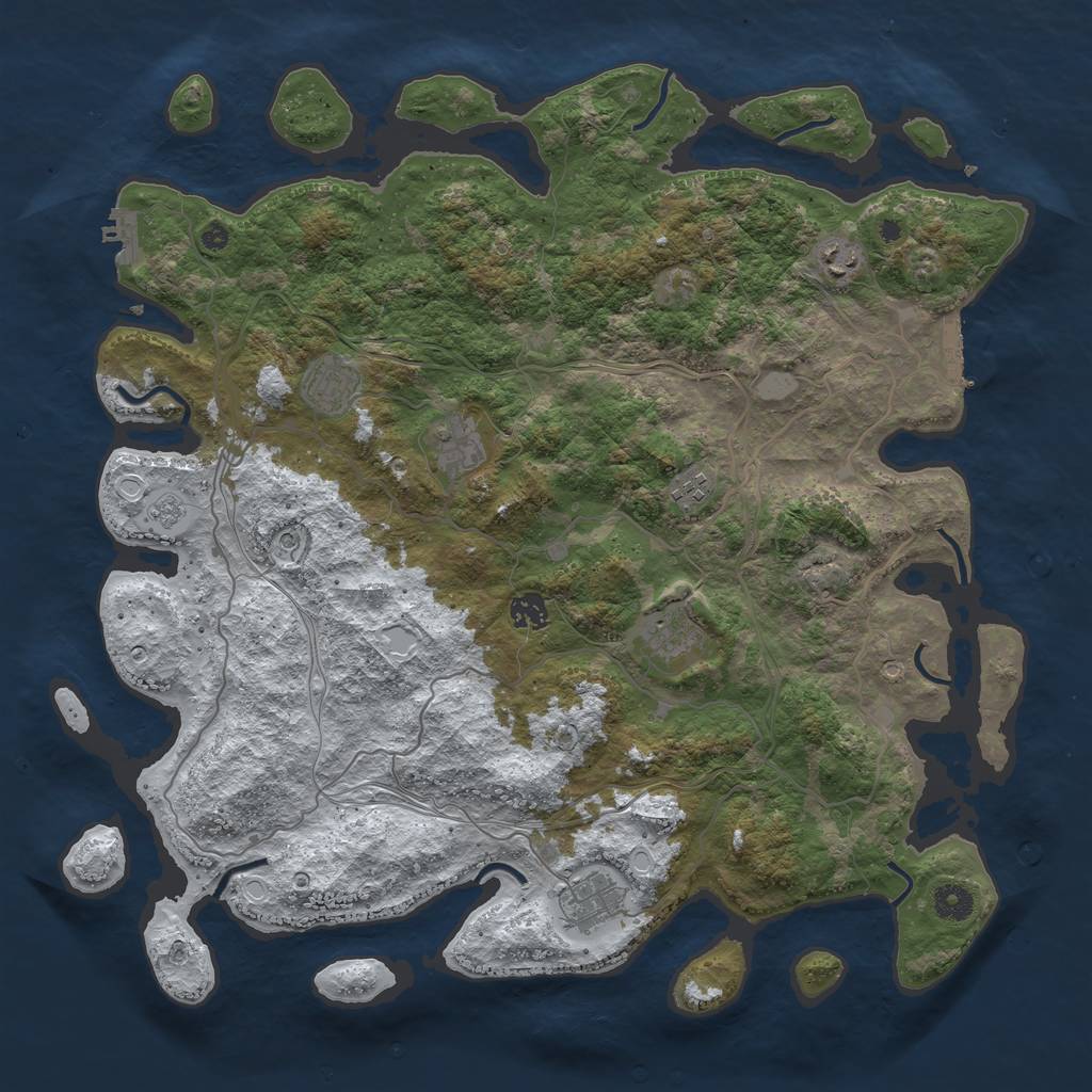 Rust Map: Procedural Map, Size: 4250, Seed: 1847715001, 16 Monuments