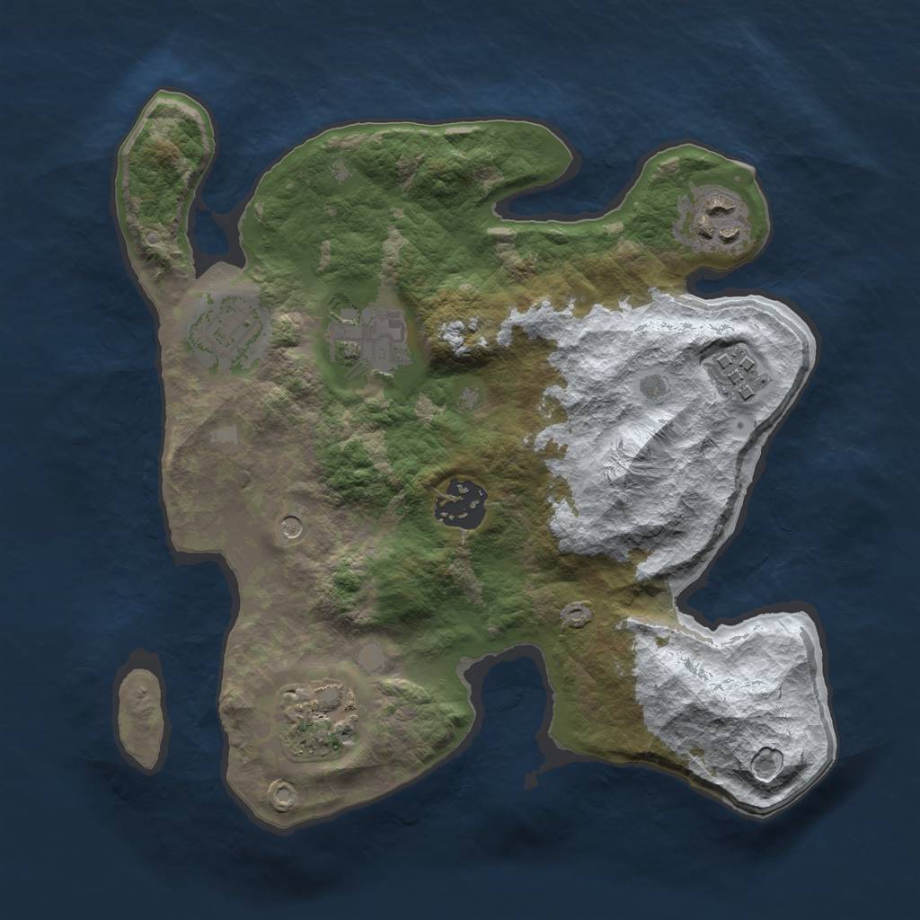 Rust Map: Barren, Size: 2700, Seed: 123456798, 9 Monuments