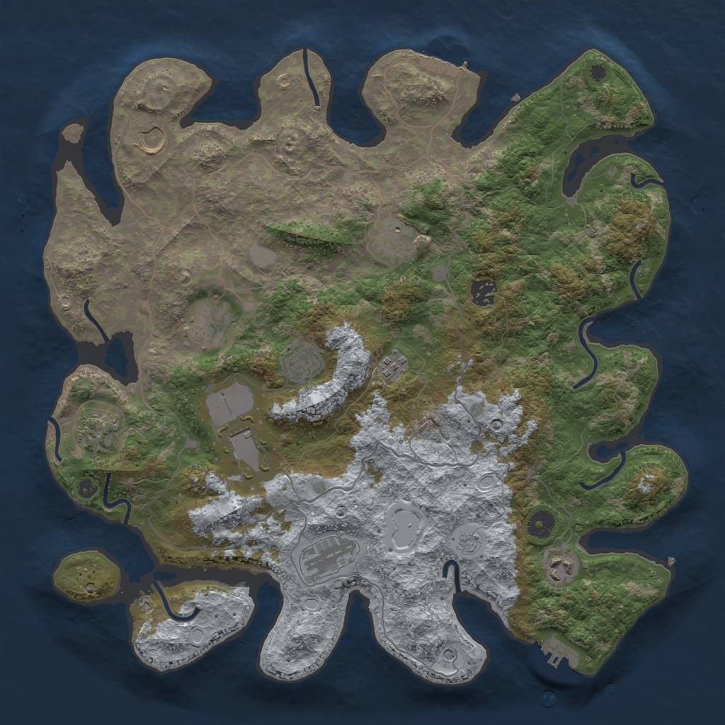 Rust Map: Procedural Map, Size: 4000, Seed: 1919550734, 19 Monuments