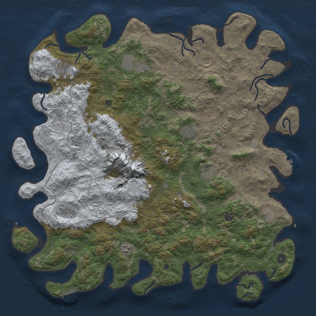Rust Map: Procedural Map, Size: 5300, Seed: 1763175179, 20 Monuments