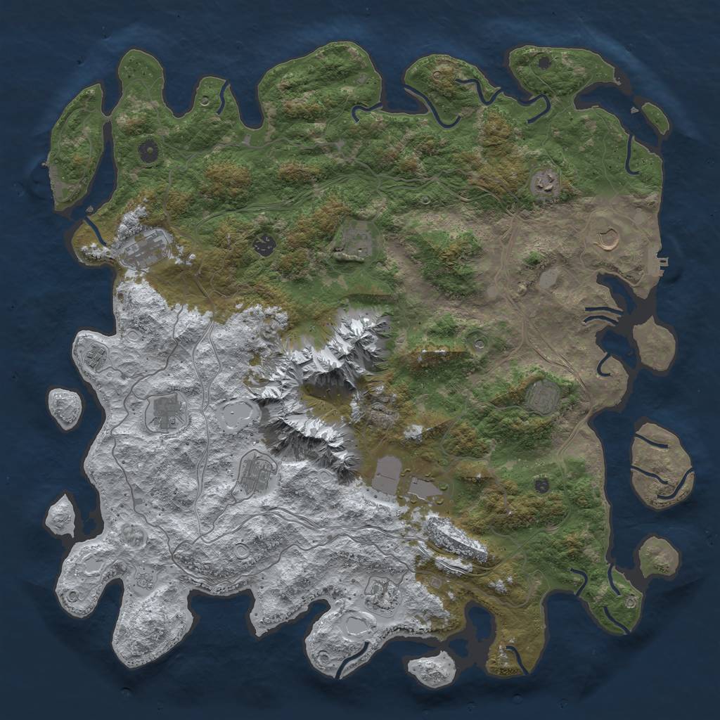 Rust Map: Procedural Map, Size: 5000, Seed: 1146462485, 20 Monuments