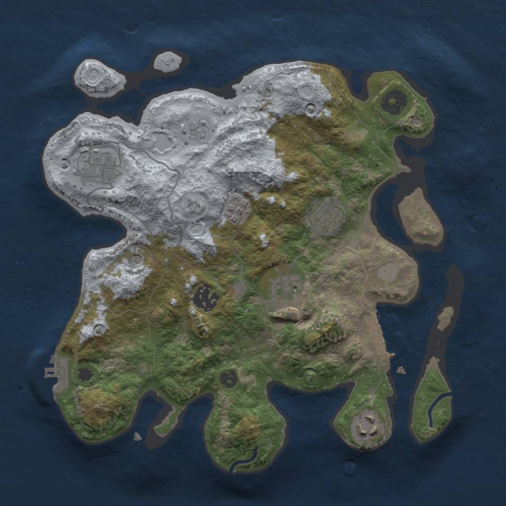Rust Map: Procedural Map, Size: 3000, Seed: 8690532, 15 Monuments
