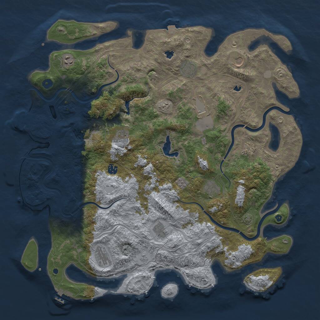 Rust Map: Procedural Map, Size: 4800, Seed: 758426891, 17 Monuments