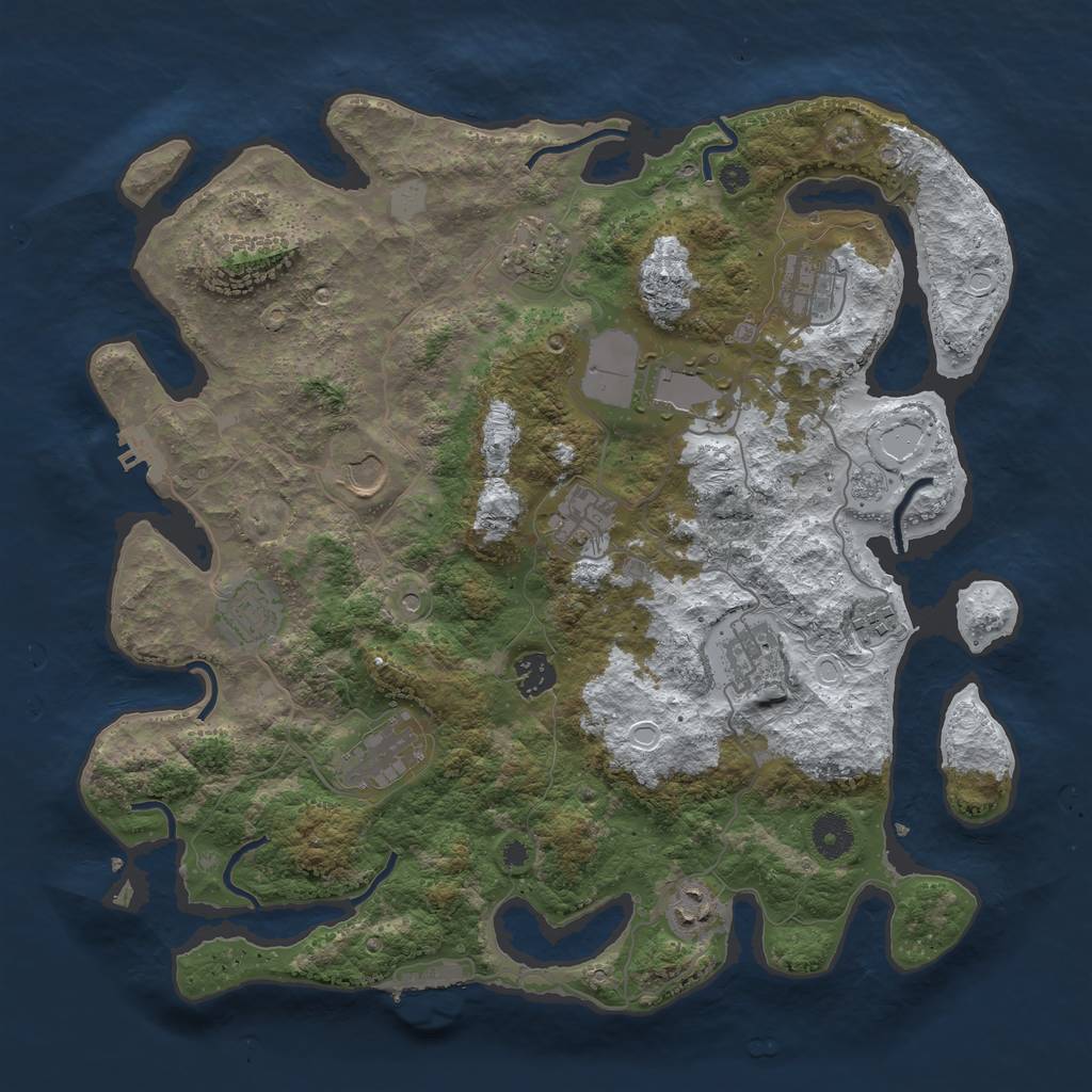 Rust Map: Procedural Map, Size: 3850, Seed: 656934745, 20 Monuments