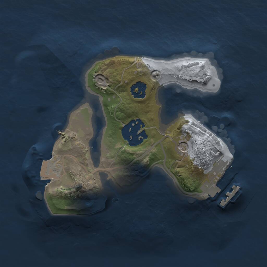 Rust Map: Procedural Map, Size: 1600, Seed: 1994686436, 4 Monuments