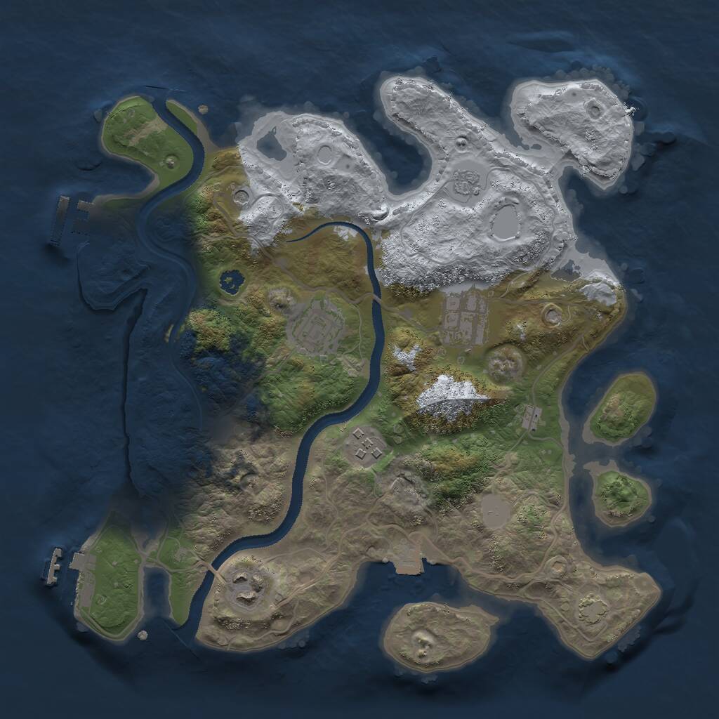 Rust Map: Procedural Map, Size: 3000, Seed: 903763880, 10 Monuments