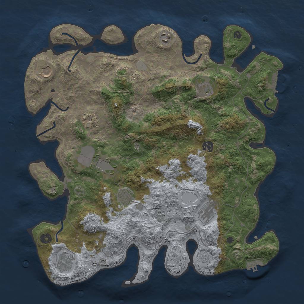 Rust Map: Procedural Map, Size: 4000, Seed: 756930, 19 Monuments