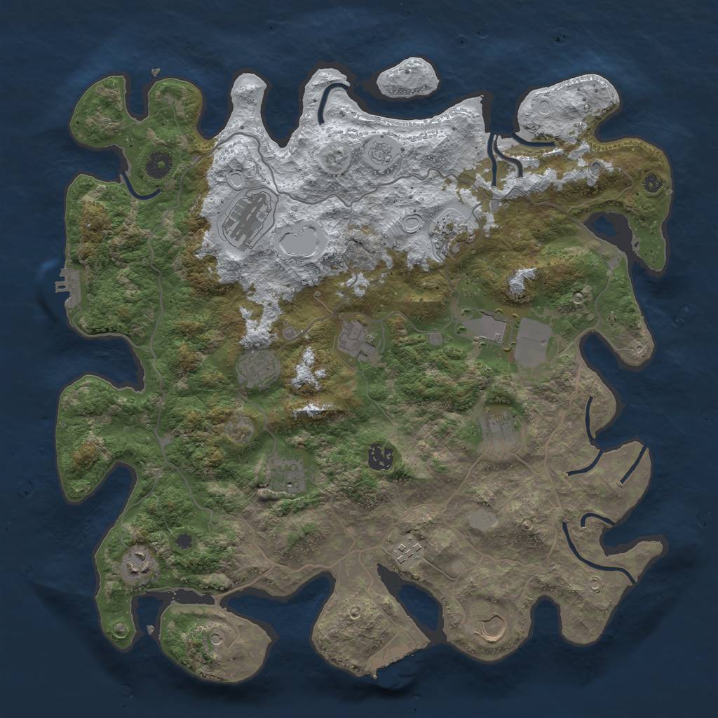 Rust Map: Procedural Map, Size: 4000, Seed: 31719, 20 Monuments