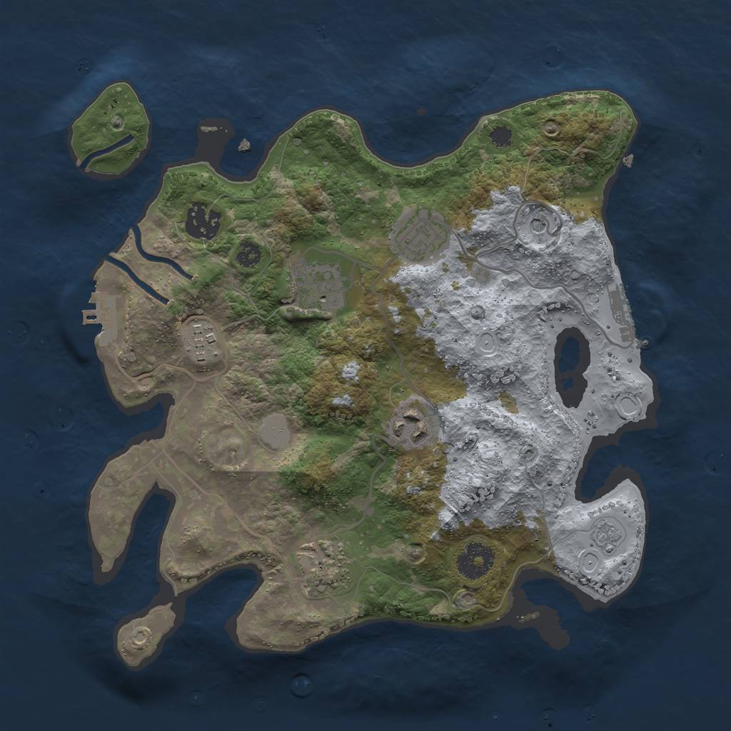 Rust Map: Procedural Map, Size: 3000, Seed: 14112, 15 Monuments