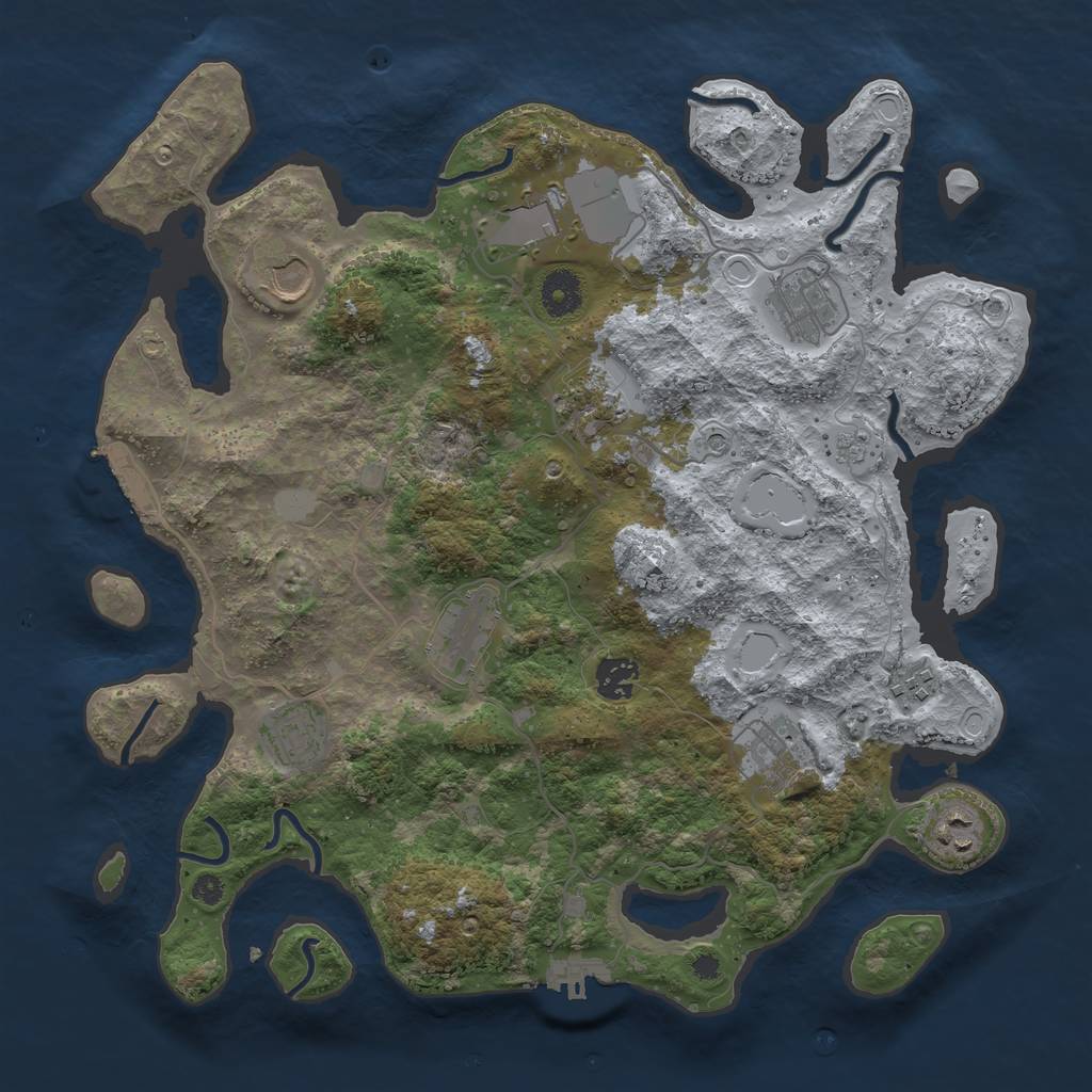Rust Map: Procedural Map, Size: 3750, Seed: 168931, 19 Monuments