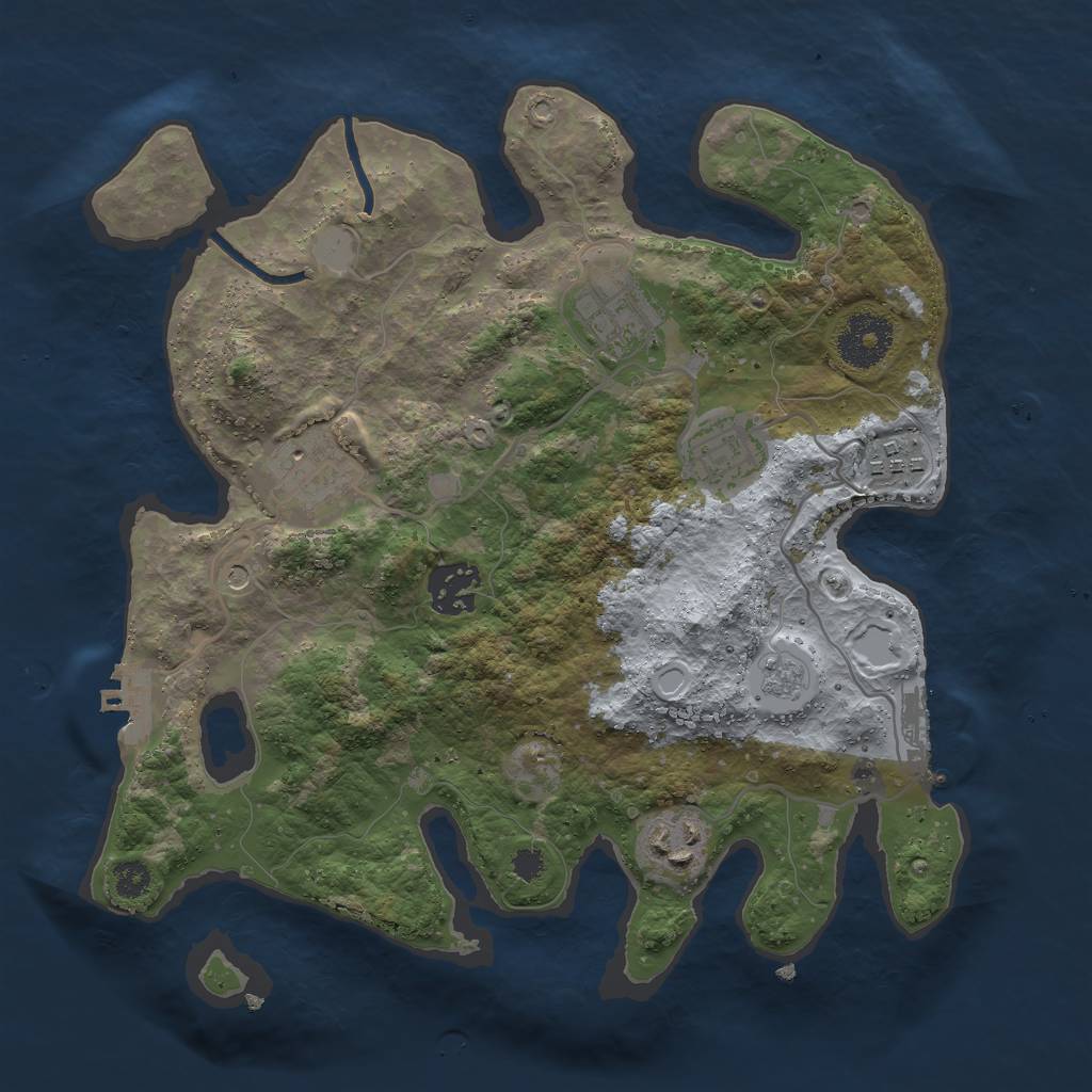 Rust Map: Procedural Map, Size: 3000, Seed: 17258, 15 Monuments