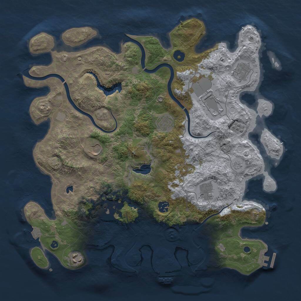 Rust Map: Procedural Map, Size: 4000, Seed: 785748, 15 Monuments