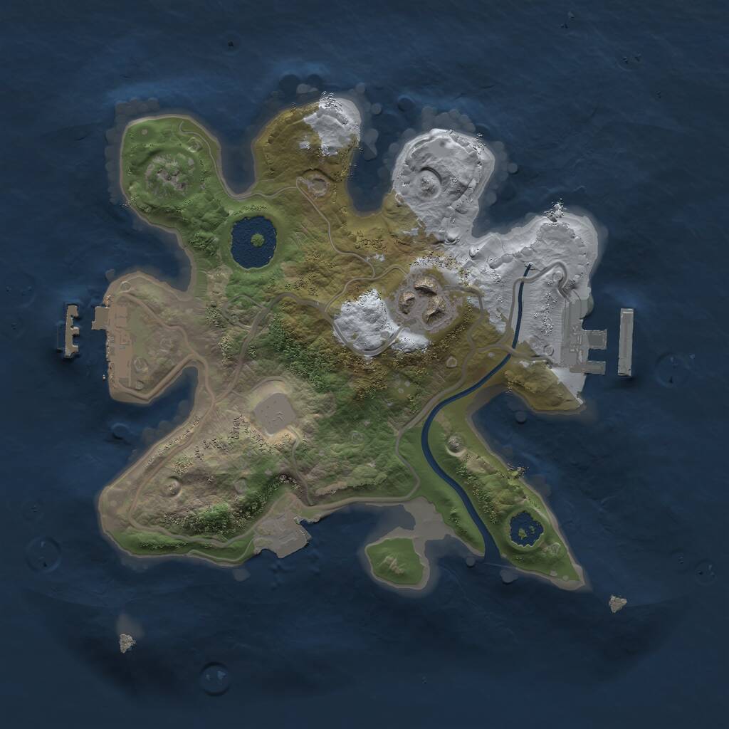Rust Map: Procedural Map, Size: 2200, Seed: 1885263224, 4 Monuments