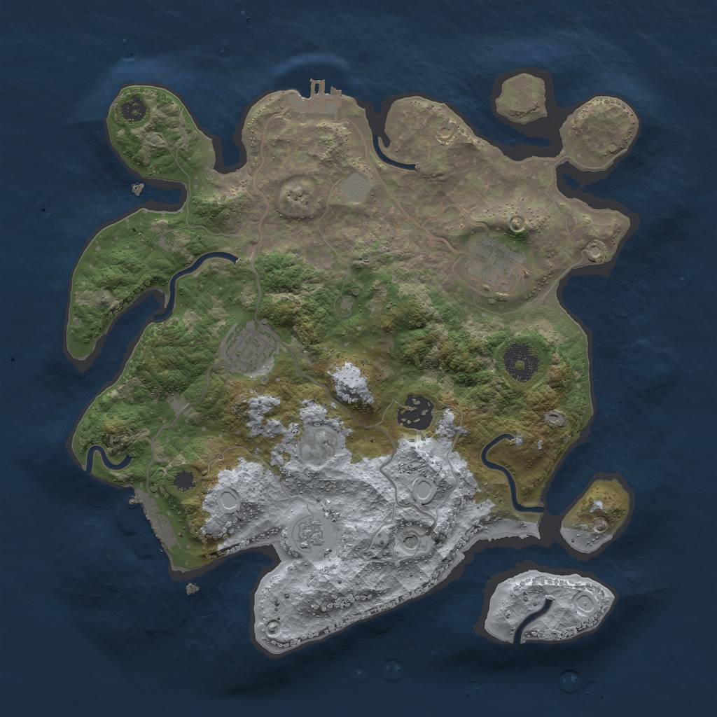 Rust Map: Procedural Map, Size: 3000, Seed: 58294, 12 Monuments