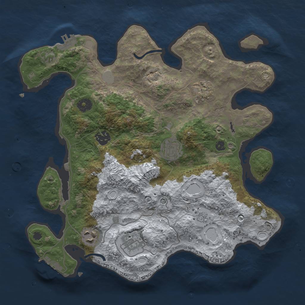 Rust Map: Procedural Map, Size: 3200, Seed: 35269, 14 Monuments