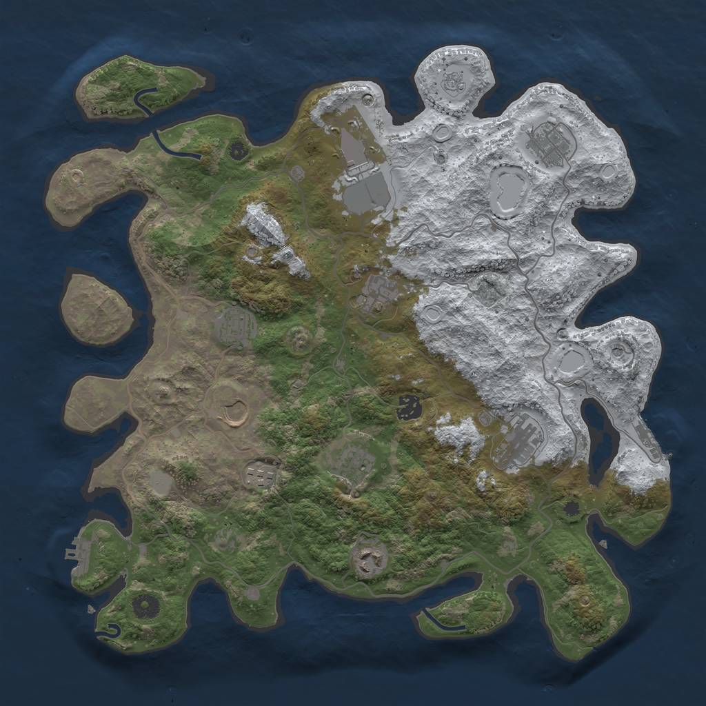 Rust Map: Procedural Map, Size: 4000, Seed: 986428, 19 Monuments