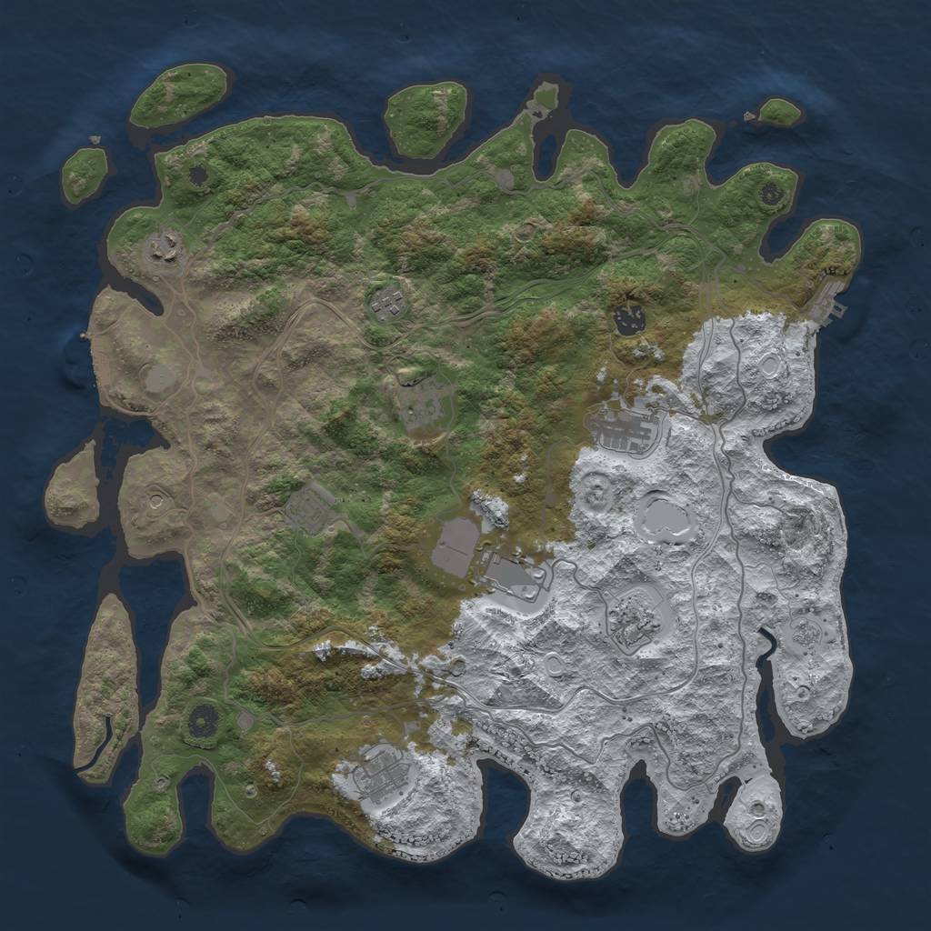 Rust Map: Procedural Map, Size: 4300, Seed: 98399, 18 Monuments