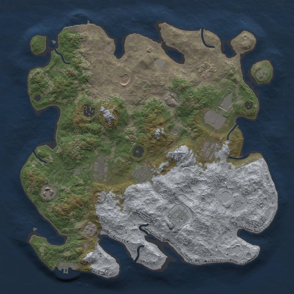 Rust Map: Procedural Map, Size: 3750, Seed: 1581854966, 19 Monuments