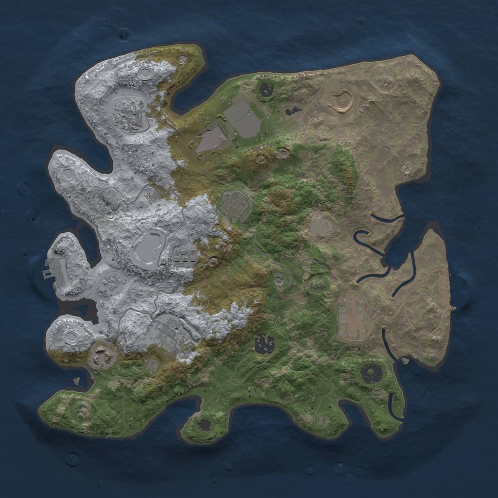 Rust Map: Procedural Map, Size: 3500, Seed: 24051, 18 Monuments