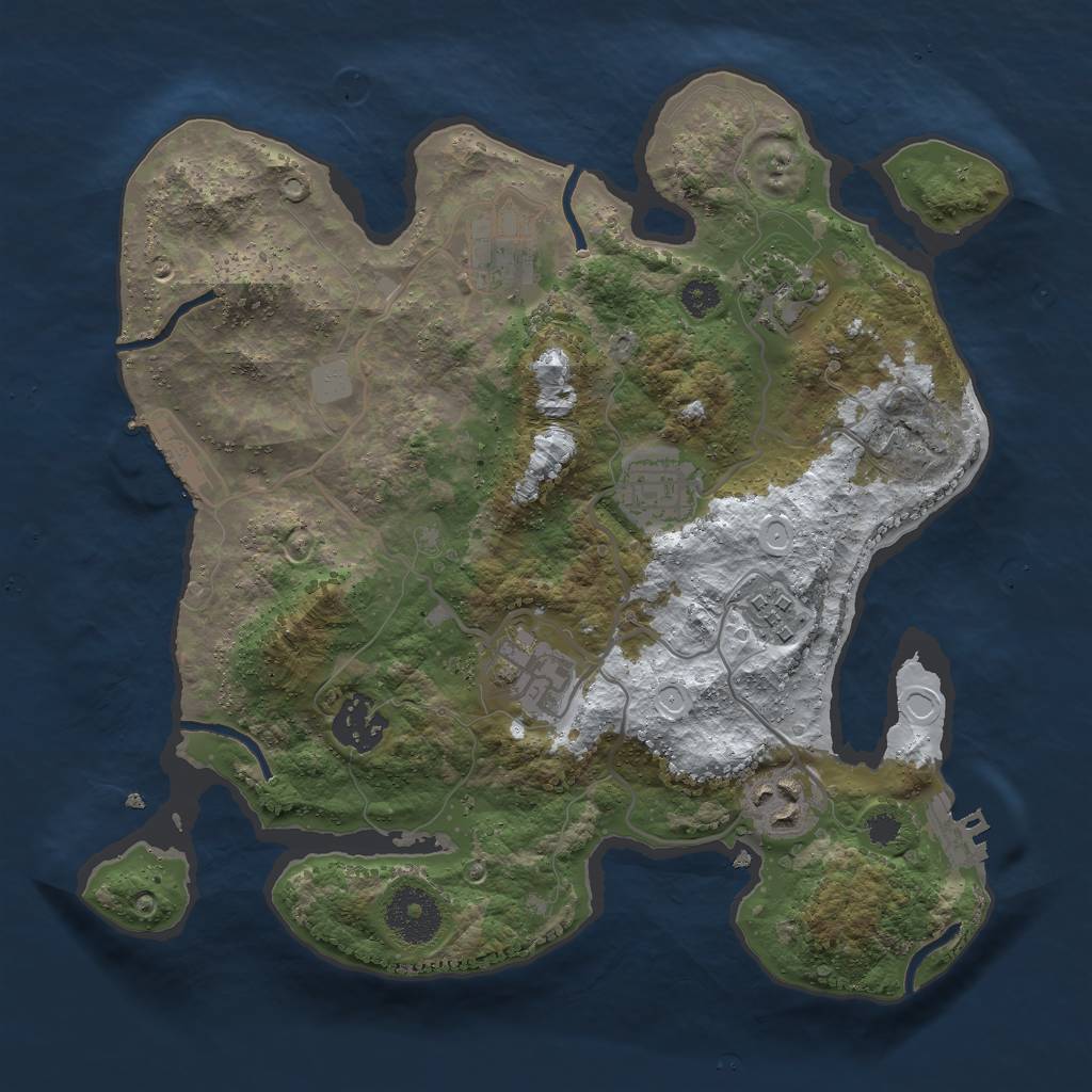 Rust Map: Procedural Map, Size: 3000, Seed: 17800, 14 Monuments