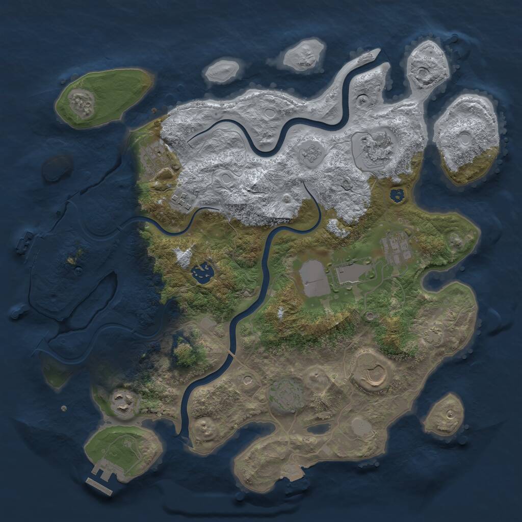 Rust Map: Procedural Map, Size: 3700, Seed: 1706984428, 15 Monuments